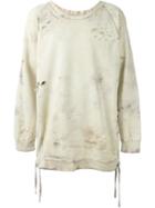 Faith Connexion Distressed Longline Sweatshirt, Men's, Size: Medium, Yellow/orange, Cotton