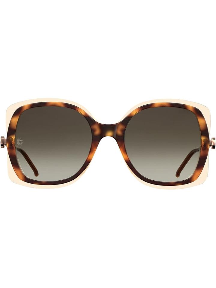 Elie Saab Square Tinted Sunglasses - Brown