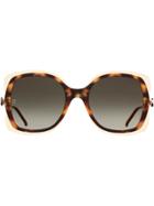 Elie Saab Square Tinted Sunglasses - Brown