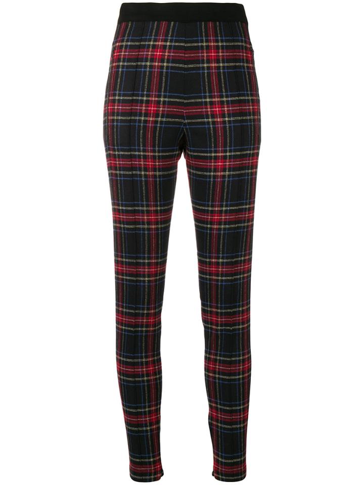 Ermanno Scervino Skinny Fit Plaid Trousers - Black
