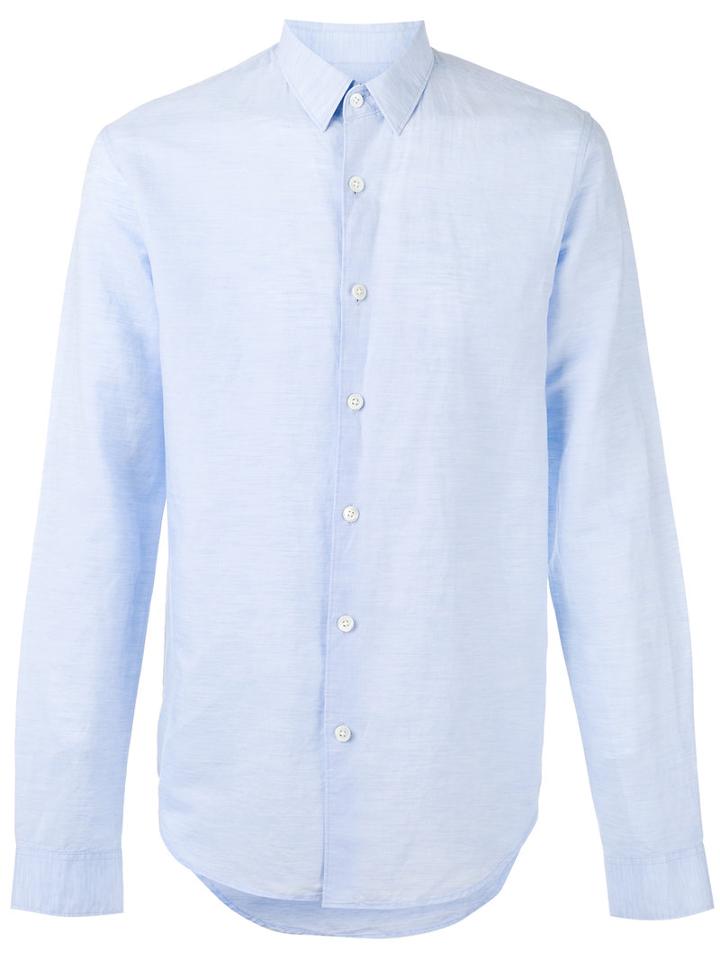 Theory - Rammy Shirt - Men - Cotton/linen/flax - L, Blue, Cotton/linen/flax