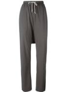 Rick Owens Drkshdw Drawstring Tapered Trousers, Women's, Size: Small, Grey, Cotton