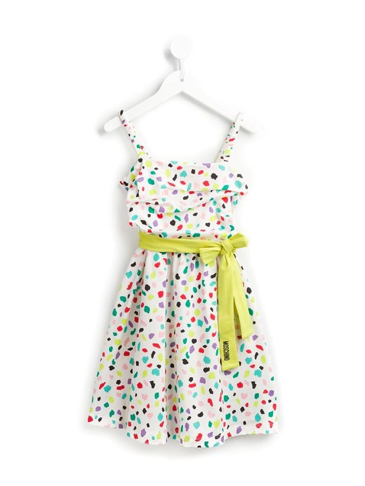 Moschino Kids Dotted Dress, Girl's, Size: 8 Yrs, White