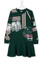 Kenzo Kids Teen Crazy Jungle Dress - Green