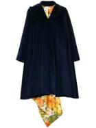 Richard Quinn Floral Lined Oversized Coat - Blue