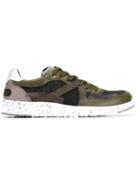 Dolce & Gabbana Panelled Sneakers, Men's, Size: 41.5, Green, Leather/suede/cotton/rubber
