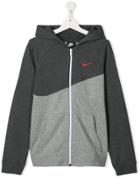 Nike Kids Teen Two-tone Zipped Hoodie - Grey