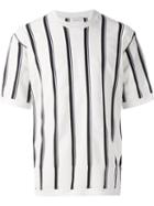 En Route Striped Piqué T-shirt, Men's, Size: 3, White, Polyester
