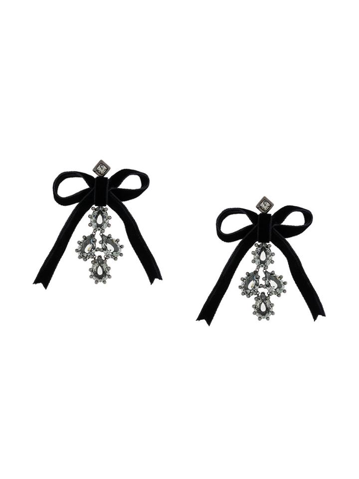 Dsquared2 Crystal Bow Earrings - Black