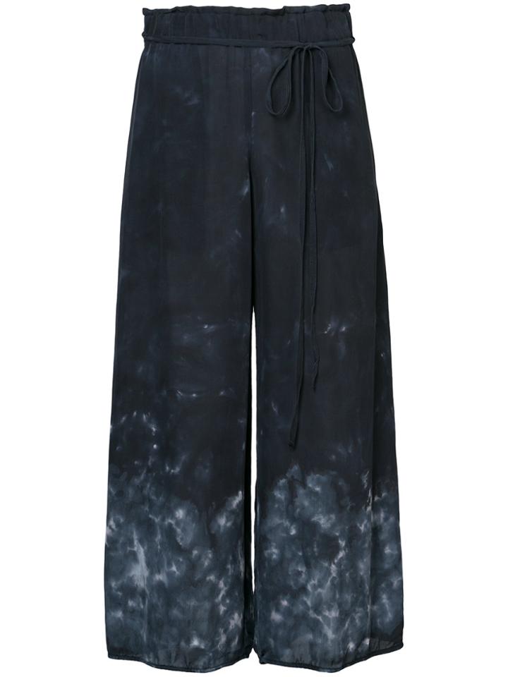 Raquel Allegra Tie-dye Palazzo Trousers - Black