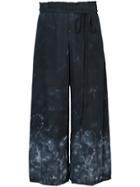 Raquel Allegra Tie-dye Palazzo Trousers - Black