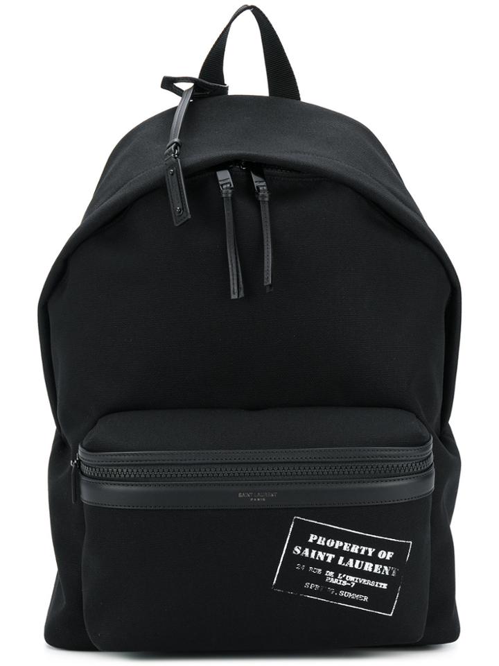 Saint Laurent Property Patch Backpack - Black