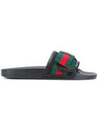 Gucci Web Bow Slides - Black