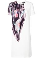 Salvatore Ferragamo Printed Scarf T-shirt Dress - White