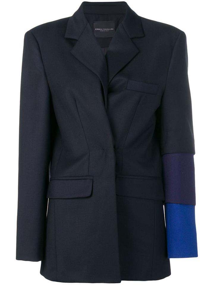 Erika Cavallini Contrast Sleeve Blazer - Blue