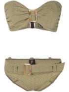 Lisa Marie Fernandez Buckled Terry Cloth Bikini - Green