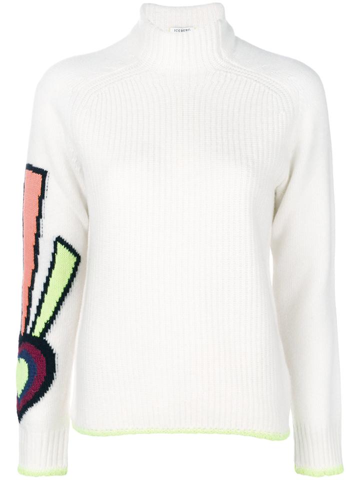 Iceberg Knit Heart Sweater - White