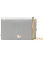 Gucci Gg Marmont Leather Mini Chain Bag - Grey