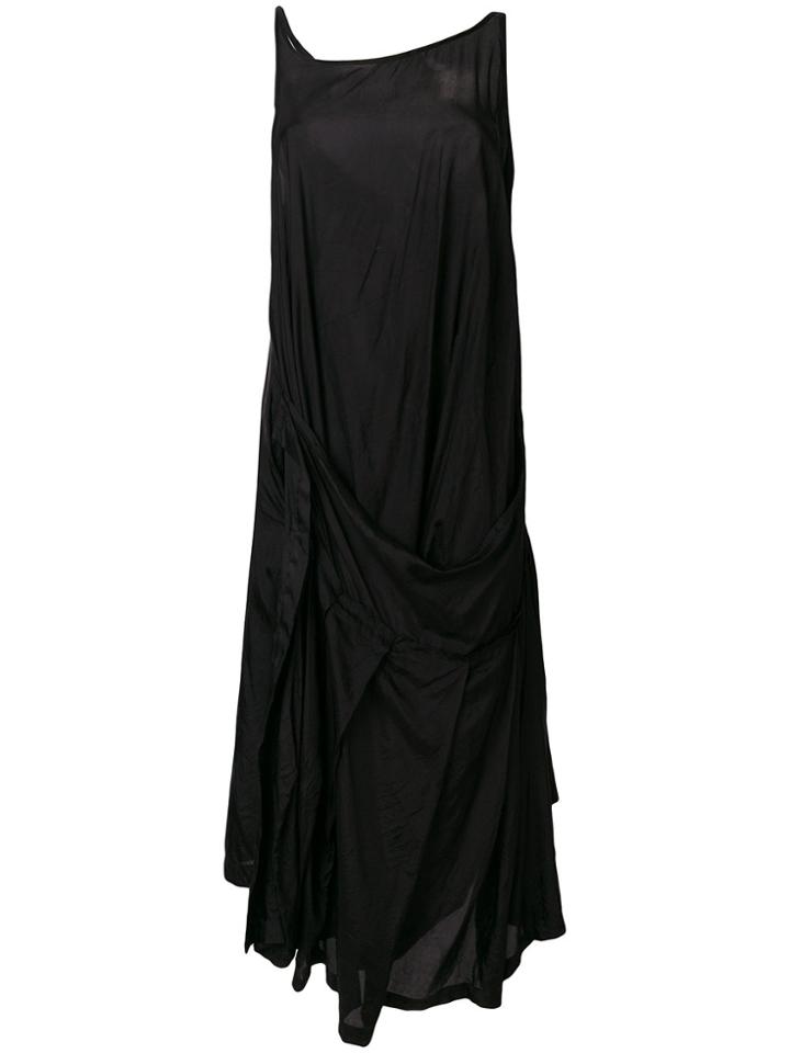 Rundholz Gathered Midi Dress - Black