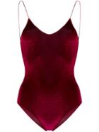 Oseree Lace Lined One Piece - Red