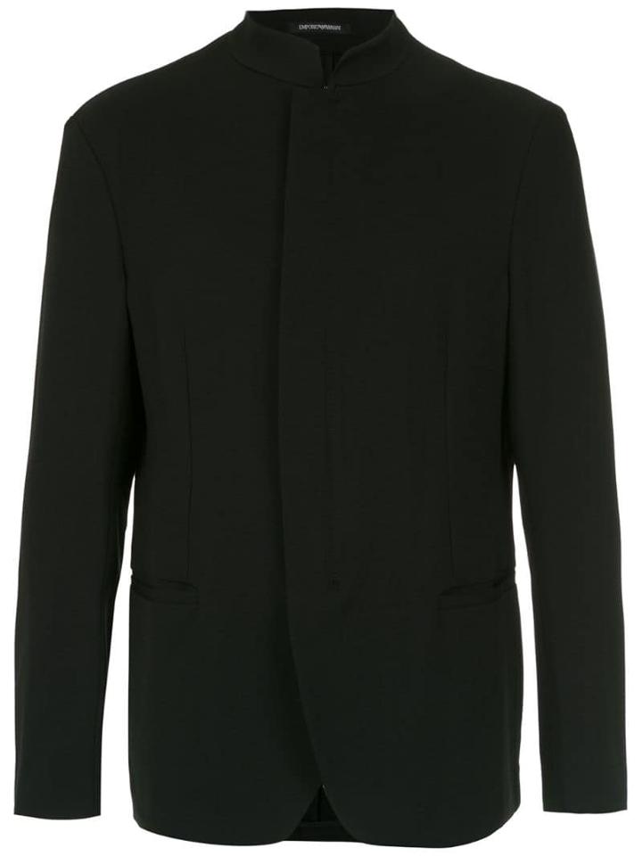 Emporio Armani Concealed Fastening Blazer - Black