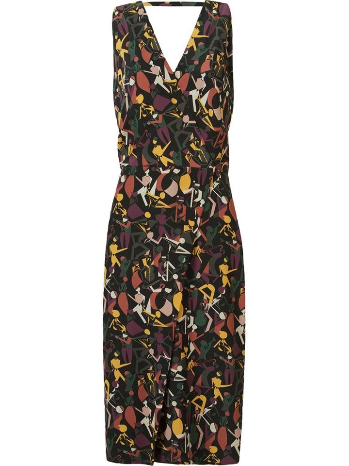 Andrea Marques Midi Cache-coeur Dress, Women's, Size: 38, Black, Silk
