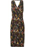 Andrea Marques Midi Cache-coeur Dress, Women's, Size: 38, Black, Silk