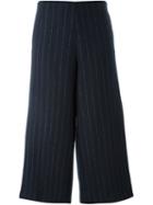 Erika Cavallini Cropped Wide Leg Trousers, Women's, Size: 44, Blue, Polyamide/viscose/virgin Wool