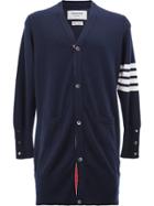 Thom Browne V-neck Long Cardigan - Blue