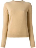 Jil Sander Crew Neck Sweater, Women's, Size: 34, Brown, Cashmere