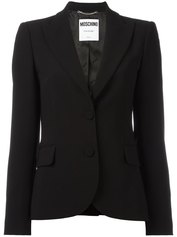 Moschino Two Button Blazer, Women's, Size: 42, Black, Polyester/triacetate/rayon