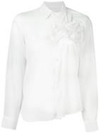 Comme Des Garçons Pre-owned Flower Appliqué Blouse - White