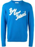 Sun 68 Boy Friend Patch Sweater, Size: Medium, Blue, Cotton/wool