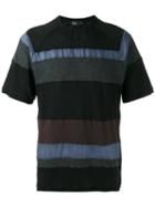 Kolor Striped T-shirt, Men's, Size: Iii, Black, Cotton/nylon/cupro