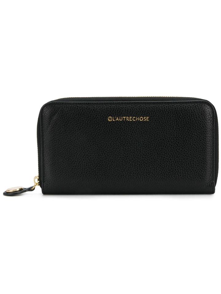 L'autre Chose Zip Around Wallet - Black