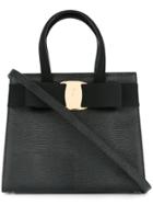 Salvatore Ferragamo Vintage Vara Bow Two-way Handbag - Black