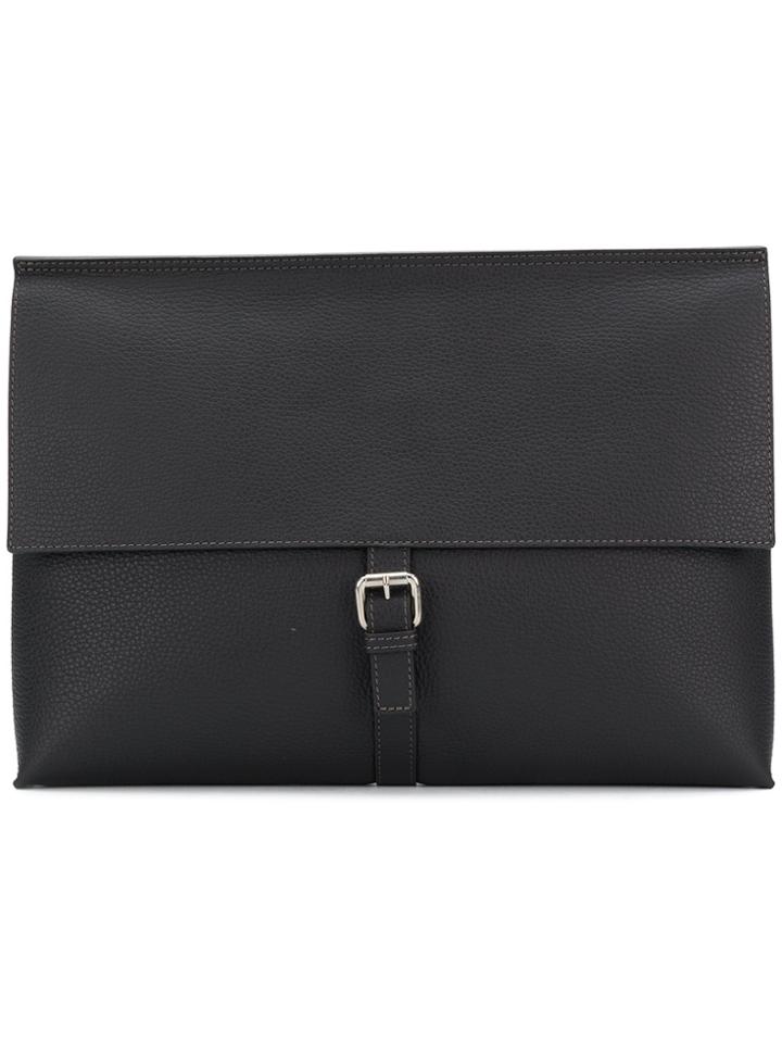Orciani Buckle-strap Clutch - Black