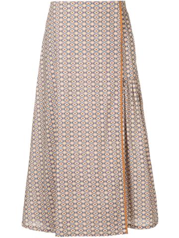 Caramel Kaleidoscope Print Skirt - Brown