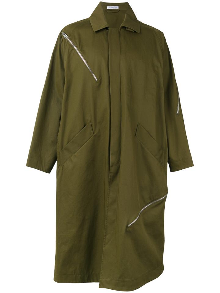 J.w.anderson Button Up Coat, Men's, Size: 44, Green, Cotton