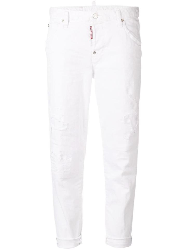 Dsquared2 Cropped Ripped Jeans - White