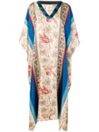 Pierre-louis Mascia Floral Pattern Kaftan Dress - Neutrals
