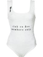 Area Di Barbara Bologna - 'words' Bodysuit - Women - Cotton - S, White, Cotton