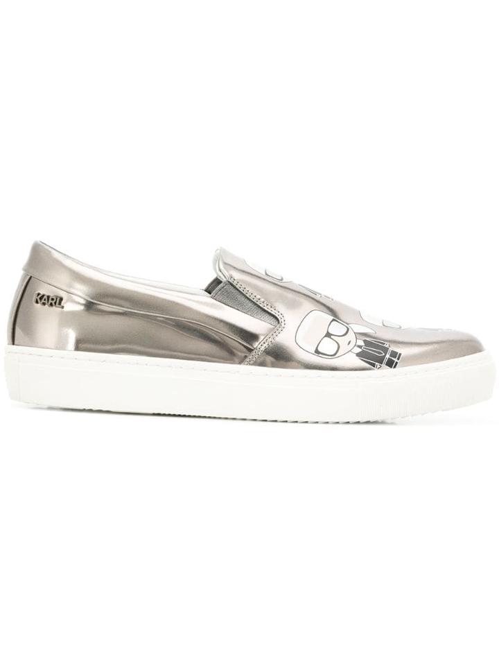 Karl Lagerfeld Kupsole Multikonic Karl Slip-on Sneakers - Silver