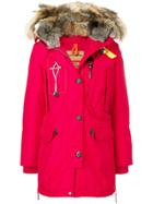 Parajumpers Fur Hood Single-breasted Coat - Red