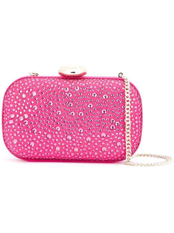 Love Moschino Embellished Clutch, Women's, Pink/purple, Pvc/satin