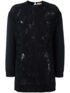 No21 Macrame Panel Blouse, Women's, Size: 36, Black, Silk/acetate