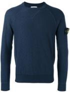 Stone Island Raglan Sleeve Sweatshirt, Men's, Size: Xxl, Blue, Cotton/polyamide