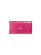 Gucci Gg Marmont Leather Continental Wallet - Pink