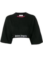 Palm Angels Cropped Sweatshirt - Black