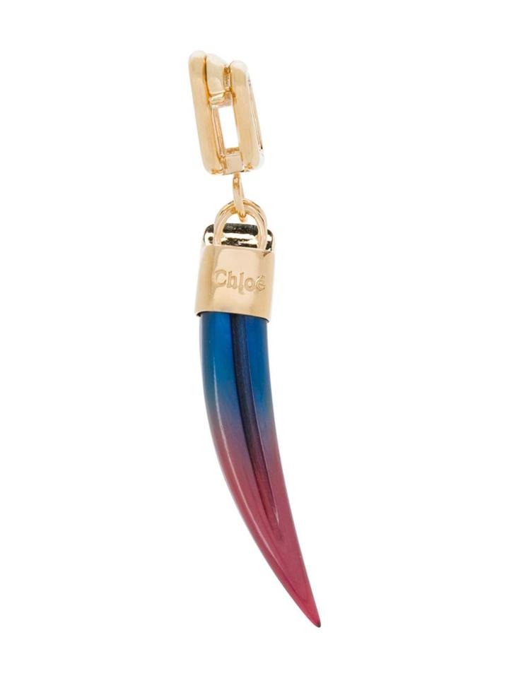 Chloé Horn Earrings - Blue